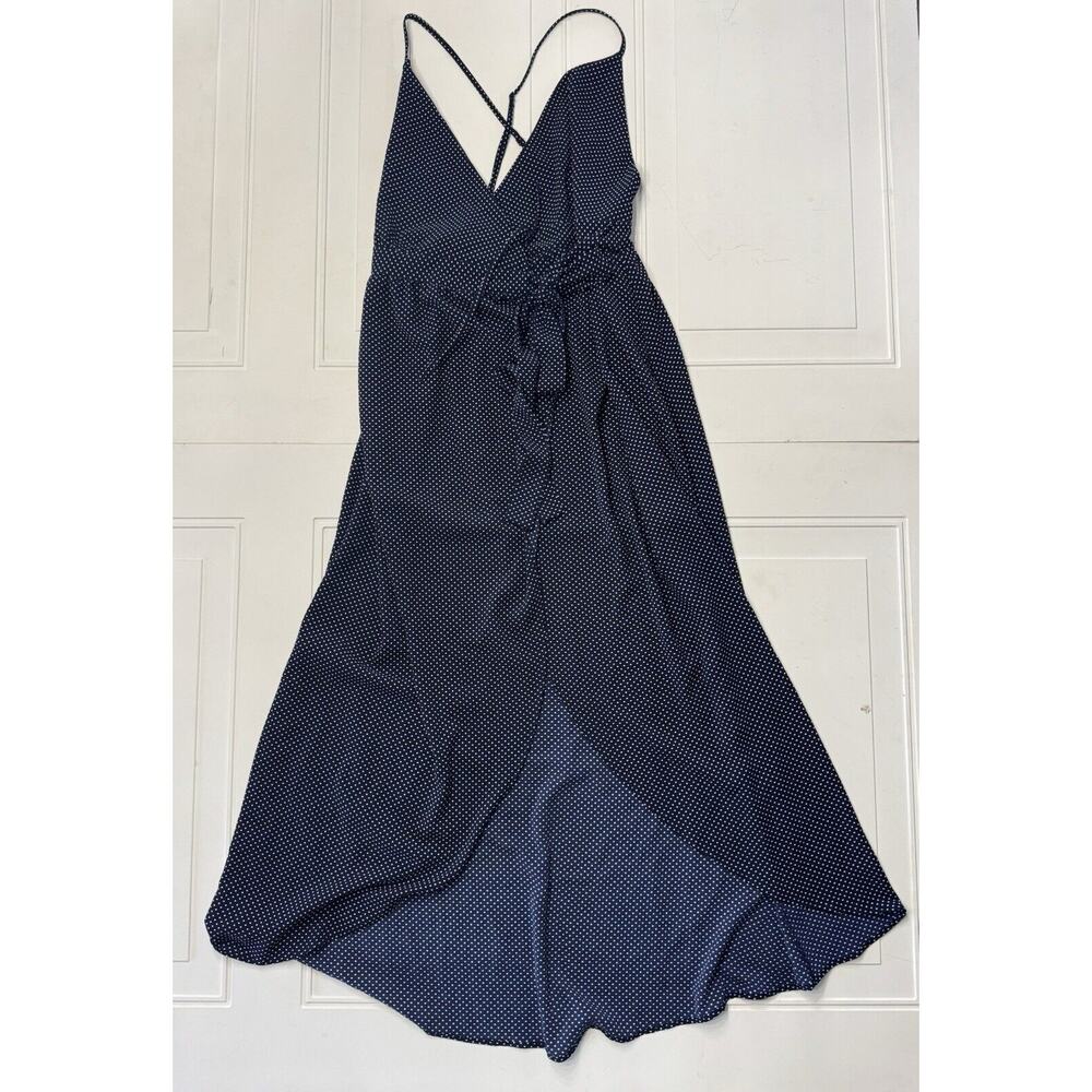 Urban Outfitters Wrap Dress Polkadot Navy XS Adjustable Straps
